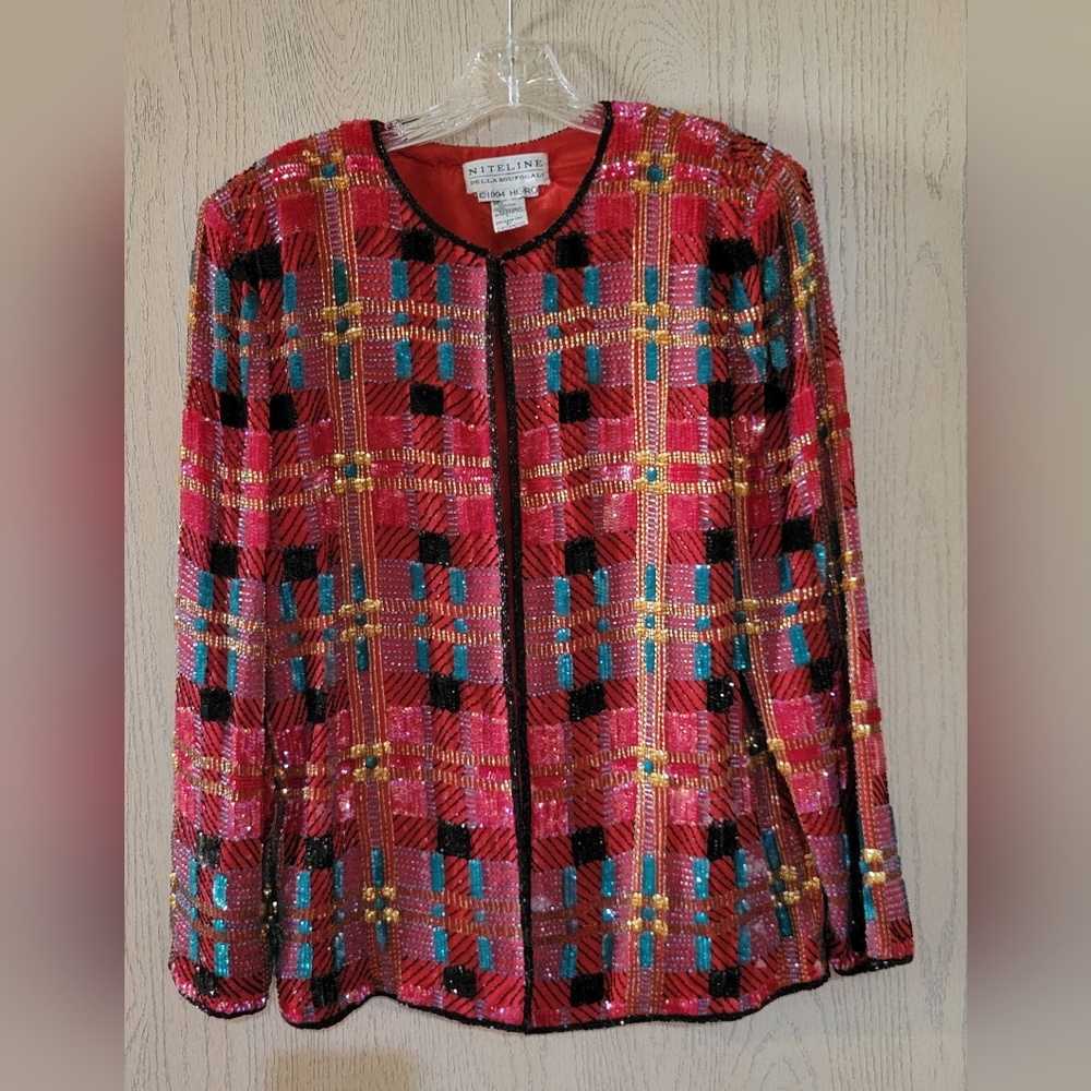 NWOT NITELINE DELLA ROUFOGALI SILK BEADED EVENING JACKET